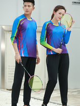 Jordan Ramos 2019 new long sleeve badminton clothing women's autumn and winter men's competition sports custom quick-drying table tennis