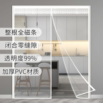 Summer all-magnetic strip air-conditioning door curtain anti-air-conditioning windshield kitchen anti-oil smoke self-magnetic suction PVC plastic curtain without punching