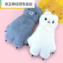  New Bear Palm Winter Children Warm Gloves Plus Suede Thickening Cute Cartoon Big Boy Plush Gloves Lian