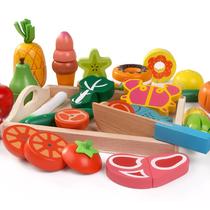Wooden childrens wooden box fruit and vegetable cut to see wooden cut house kitchen Chile educational toy