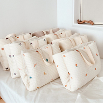 Malolotte Korea imported newborn baby embroidery 100 cotton breathable nap folding mattress kindergarten