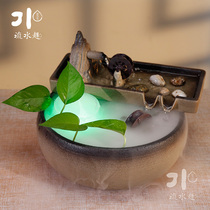 Running water fun desktop flowing water ornaments living room home feng shui wheel modern small fish tank simple gift