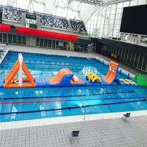 Outdoor childrens water park inflatable through the scenic spot Lake big rush pass track bracket swimming pool trampoline