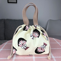Breakfast bag portable small net red small cloth bag cute Bento bag Canvas drawstring Bento bag Lunch box bag portable