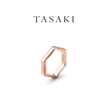 TASAKI TAISI QI LABELLO Series 18K Cherry Blossom Gold Diamond Petal Ring