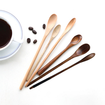 Coffee spoon long-handled mixing spoon hand-wrapped honey spoon creative home seasoning spoon wooden tableware