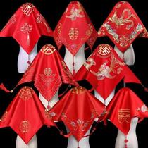 K craftsmen bridal wedding red hijab new Chinese embroidery net gauze hijab wedding hijab headscarf Xiuhe