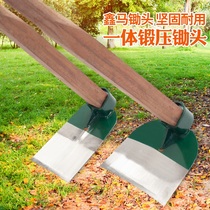 Agricultural thickened stainless steel all-steel large hoe outdoor dual-use vegetable planting soil digging wasteland digging bamboo shoots agricultural tools household weeding