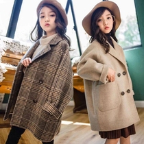 Childrens Childrens Childrens Great Clos 2022 Spring and Autumn New Yangqi Plaid Maos Big Girl Suit Jacket Tide