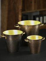 Chufen Japanese handmade brass ice bucket bar net red champagne bucket household pure copper ice bucket beer ice bucket creative