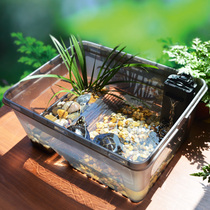 Tortoise jar with balcony landscaping villa special jar for turtle raising small medium and large plastic Brazilian tortoise pot breeding box