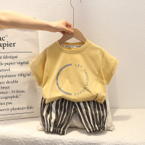 Boy and Girls Cartoon Short Sleeve Summer New Childrens Summer Gas Body Casual Two Pieces