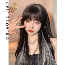 Kan Xiaoyu home ゛ wig female summer hair dyed ear hair set lolita silver gray black long curly hair gradient