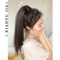 ベ ベ home ゛ wig female summer ponytail straight hair natural Velcro fake ponytail short unscented super light cute