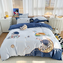 Fuanna Children Pure Cotton Four Pieces Full Cotton Cartoon Princess Boy Girl Embroidered Naked Bedquilt Bed Bedding