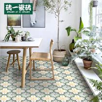 Balcony Small Flower Brick 300X300 Green Nordic Ins Wind Toilet Bathroom Wall Brick Kitchen Retro Floor Tiles 300