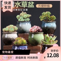 Fish tank aquarium aquarium water grass tank landscape water grass planting basin ceramic fixed water grass breeding