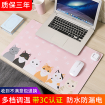 Heated table pad laptop keyboard mouse pad warm hand warm desktop super large fever female student children writing