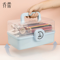 Stationery storage box portable art student multifunctional painting box student children marker tape desktop storage rack