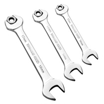 Imported German chrome vanadium steel Open-end wrench double-head wrench mirror wrench dual-purpose dumb head wrench set auto repair