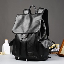 New classic shoulder bag Korean leather backpack trendy flap draw fashion backpack student schoolbag travel bag