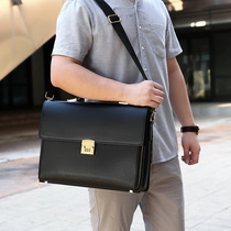 New mens business handbag password lock briefcase computer bag Business briefcase retro horizontal leather bag men