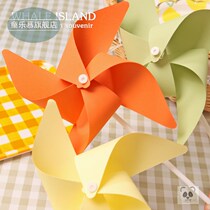 Childrens outdoor toy paper windmill making diy handmade material homemade origami picnic decoration photo props White