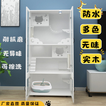 Cat Villa Real Wood Cat Cage Home Indoor Two Floors Large Space With Toilet Cat House Cat House Cat House Display Cabinet Customize