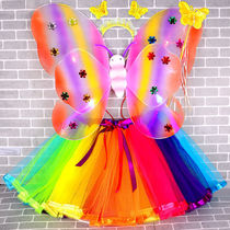 61 Childrens Festival Gifts Little Girl Luminous Butterfly Wings Girl Princess Angel Wings Performance Props Back Accessories