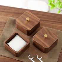 Japanese dental floss box storage high-grade cotton box toothpick box home double creative fashion light luxury solid wood toothpick tube