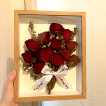 Dry flower storage photo frame diy table rose flowers save put three-dimensional hollow specimen flower frame Couple gift