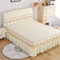 Bedspread Bed Skirt Single Piece Bed Skirt Non-slip Thickened Cotton Bedside Cover Set European Lace Three-Piece Set