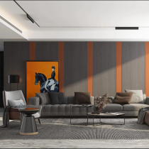 Wood veneer paint-free board solid wood wall panel background wall imitation Dali stone decorative plate grid stealth door