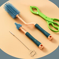 Silicone bottle brush baby nipple brush suction tube brush rotary washing bottle brush shabby cleaning brush set