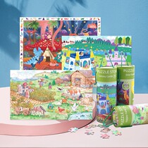 Childrens Puzzle Early Education 100 Pieces Puzzle Young Children Human Body Early Teaching Enlightenment Dinosaur Gift Box Boy Girl 3-4-5 years old