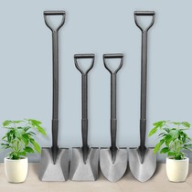 One carbon steel shovel sharp spade square head shovel shovel shovel iron sand digging agricultural household flower planting vegetable shovel garden tools