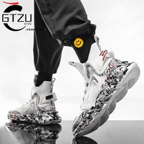 Mens shoes winter 2021 New Tide casual plus velvet shoes autumn and winter Net red high-top sneakers