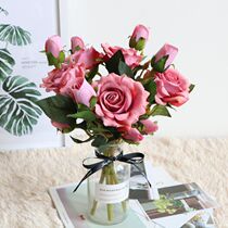 ins Nordic simulation rose fake flower set home living room indoor dried flower bouquet decoration flower decoration decoration