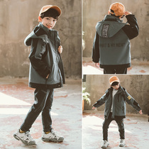 Tide brand Boy 2021 new assault clothes three-in-one boy foreign atmosphere children children autumn and winter thick coat tide