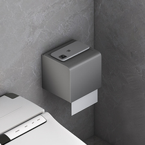 Punch-free black and white gray tissue box toilet tissue rack roll paper tray wall-mounted toilet paper shelf