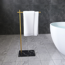 Solid punch-free black gold floor-to-ceiling marble towel rack bathroom rack hotel towel rack towel rack