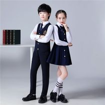 Kindergarten uniform English style Primary School uniforms vest set for boys and girls long sleeve chorus performance uniforms