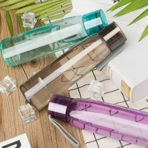 Creative water cup Plastic cup Female student Korean version of cute childrens teacup Male leak-proof portable space cup Handy cup