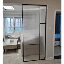 Light luxury small household bathroom frosted transparent glass Changhong partition tempered striped screen net red partition wall occlusion