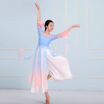 Classical dance body rhyme gauze suit female elegant suit Chinese style dance hot drill split fairy air long coat