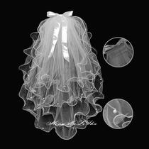 Pearl gauze new super fairy Moren yarn vintage simple bow collar headwear girl photo props