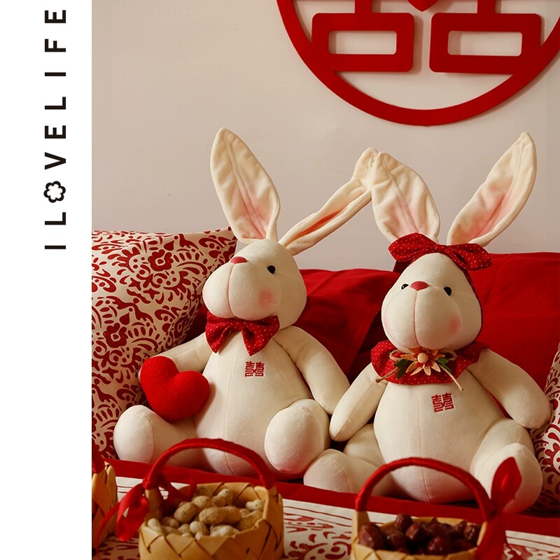 压床娃娃一对结婚抱枕喜娃娃婚房布置婚庆用品大全新婚礼物送新人