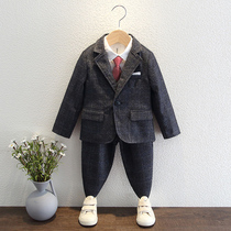 Boys suit spring and autumn dress host catwalk performance suit British style suit