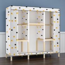  Indoor hangers with dustproof cloth cabinets for rental rooms with small strong simple wardrobes Wooden cloth cabinets Home