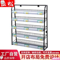 Supermarket shelf convenience store cashier front small shelf stationery store display cabinet reinforced mouth sugar rack multi-layer bar